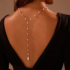 Women's Back Chain - Back Necklace with Pearls