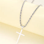 Chain & Cross Pendant for Women silver