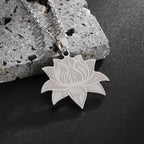 Chain & Lotus Flower Medallion silver
