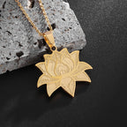 Chain & Lotus Flower Medallion gold