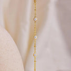 Hand and finger chain with zircons - women's hand bracelet gold