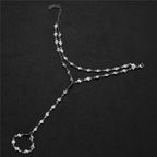Hand and finger chain heart - silver women’s hand bracelet