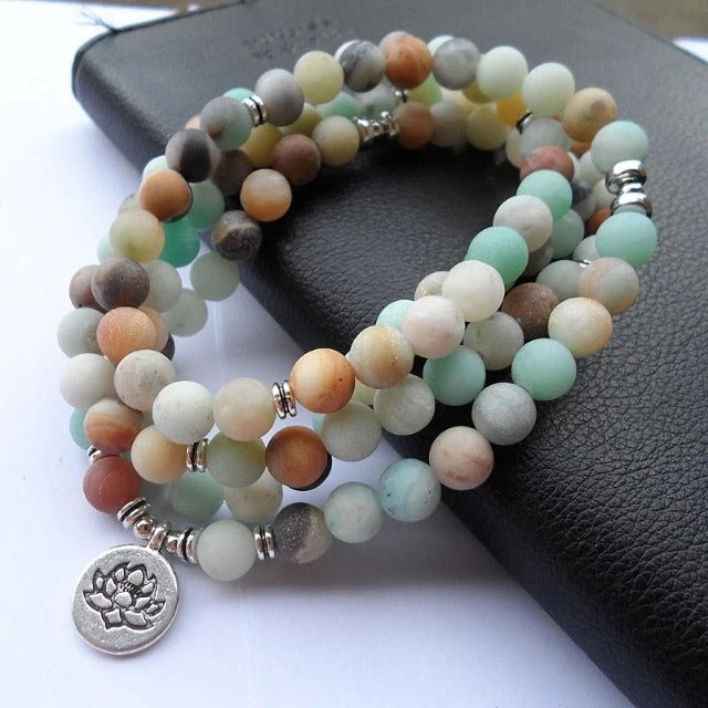 Chinese Buddhist Mala Beads for Men and Women - Amazonite