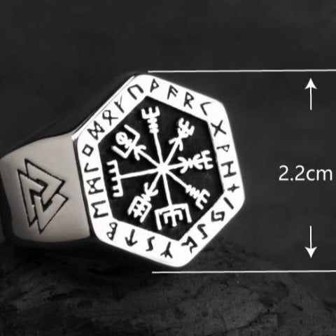 Viking Signet Ring for Men in Silver