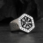 Viking Signet Ring for Men in Silver