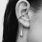 Fine Teardrop Hoop Clip-On Earrings silver