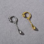 Fine Teardrop Hoop Clip-On Earrings silver