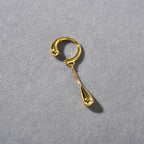 Fine Teardrop Hoop Clip-On Earrings gold