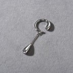 Fine Teardrop Hoop Clip-On Earrings silver