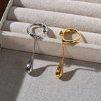 Fine Teardrop Hoop Clip-On Earrings silver