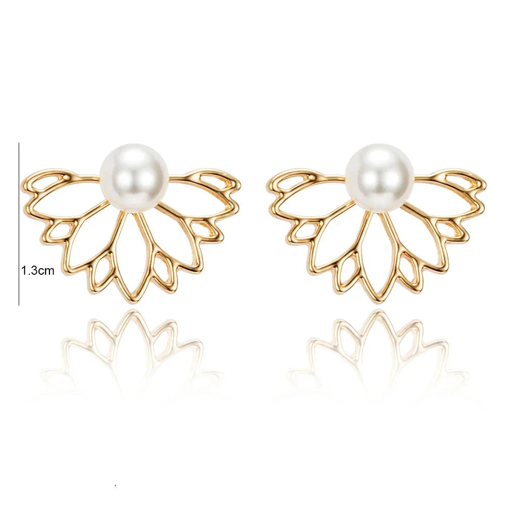 Women's Lotus Flower Stud Earrings