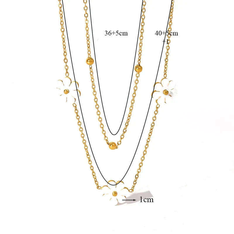 Set of 3 White Daisy Jewelry