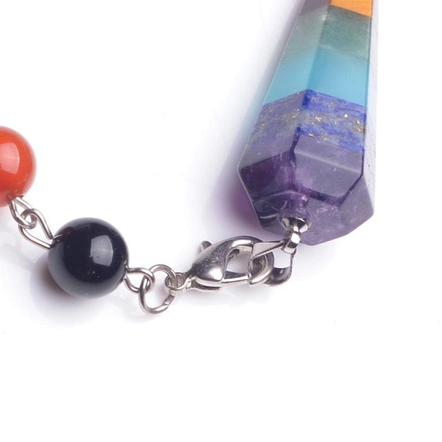 7 Chakras Necklace Genuine Stone
