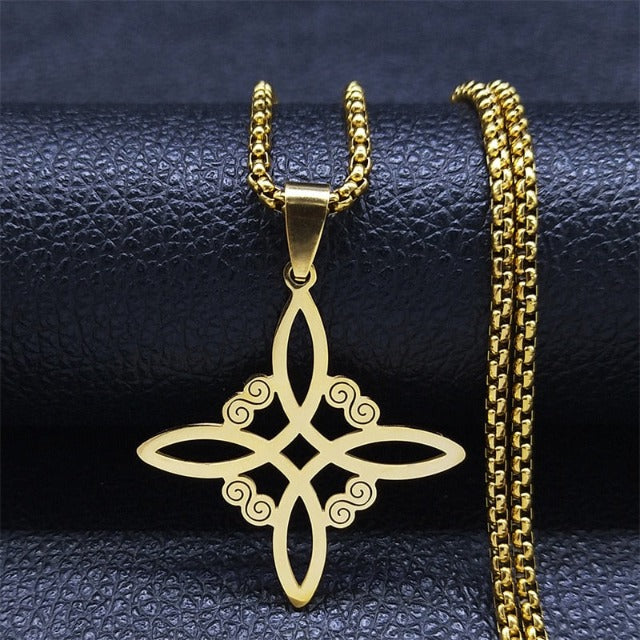 Protection Amulet Necklace Witch’s Knot Gold