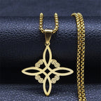 Protection Amulet Necklace Witch’s Knot Gold