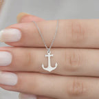 Women’s silver anchor necklace
