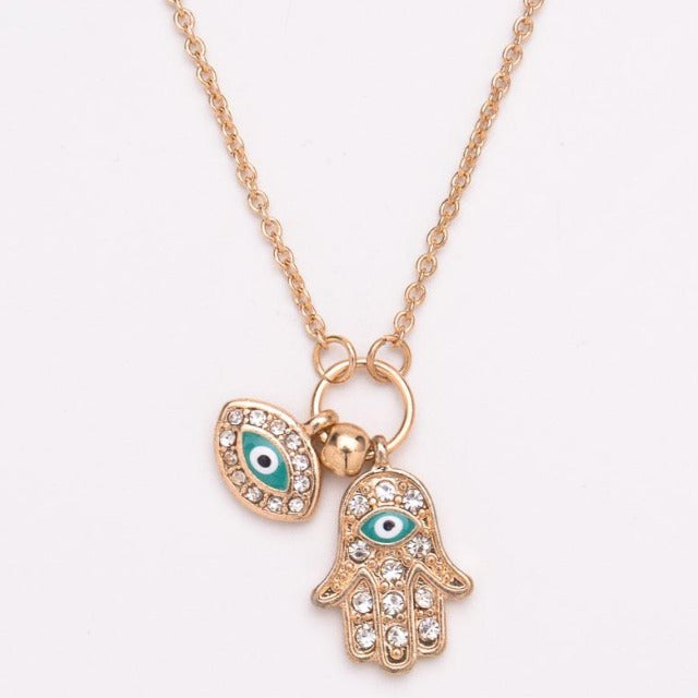 Arabic Necklace Fatima's Hand Gold