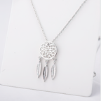 Dream Catcher Necklace Silver