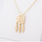 Dream Catcher Necklace Gold