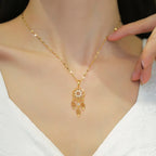 Dreamcatcher Necklace Gold Pendant