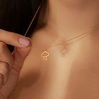 Necklace with Mushroom Pendant Finish Gold