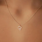 Necklace with Mushroom Pendant Finish Silver