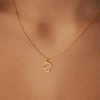 Necklace with Mushroom Pendant Finish Rose Gold
