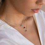 Necklace with Colored Birthstone Pendant End