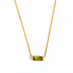 Necklace with Colored Birthstone Pendant End