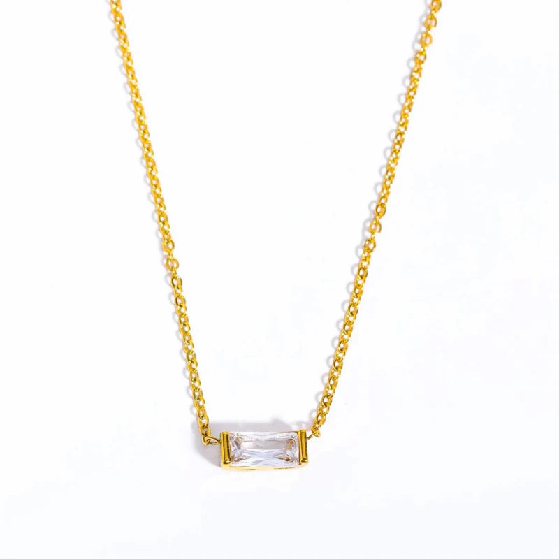Necklace with Colored Birthstone Pendant End