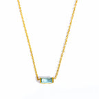 Necklace with Colored Birthstone Pendant End