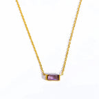 Necklace with Colored Birthstone Pendant End