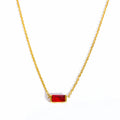 Necklace with Colored Birthstone Pendant End