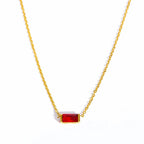 Necklace with Colored Birthstone Pendant End