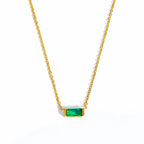 Necklace with Colored Birthstone Pendant End