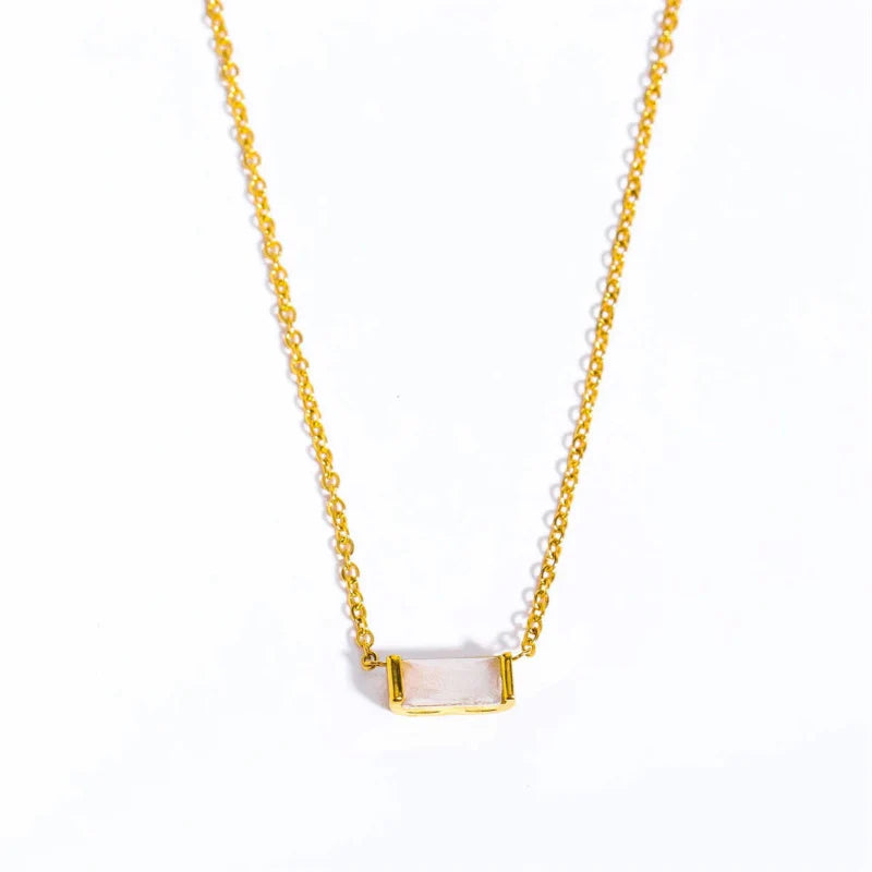 Necklace with Colored Birthstone Pendant End