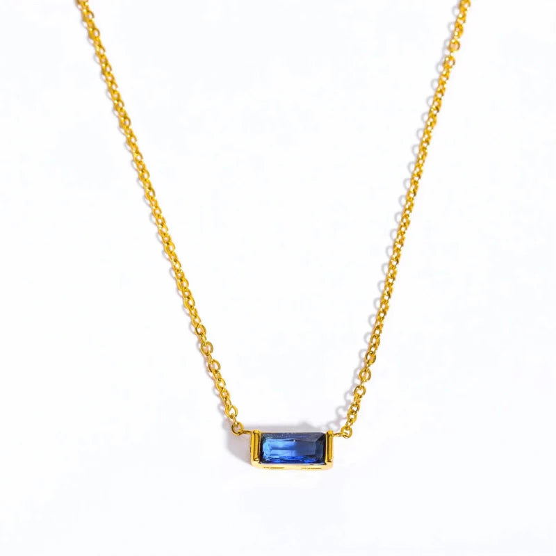 Necklace with Colored Birthstone Pendant End