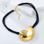 Necklace with Large Snail Shell Pendant gold