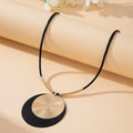 Boho Chic Necklace with Large Round Pendant