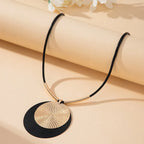 Boho Chic Necklace with Large Round Pendant