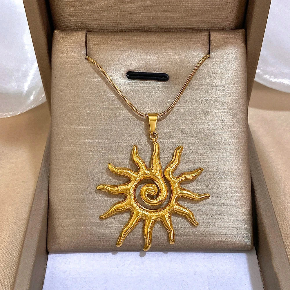 Necklace with Large Sun Pendant
