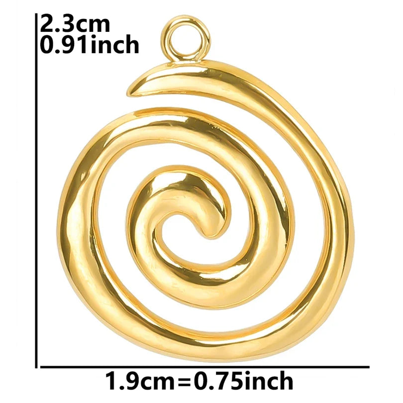 Necklace with large openwork spiral pendant