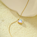 Necklace with Beautiful Heart Pendant Moonstone