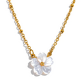 Necklace with Beautiful White Flower Pendant