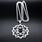 Necklace with Beautiful Lotus Flower Pendant 