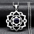 Necklace with Beautiful Lotus Flower Pendant 