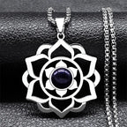 Necklace with Beautiful Lotus Flower Pendant 
