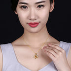 Necklace with Pretty Flower Pendant, Pearl and Zircon, gold