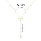 Necklace with Long Sun Pendant 