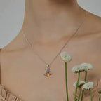 Necklace with bee pendant for women silver